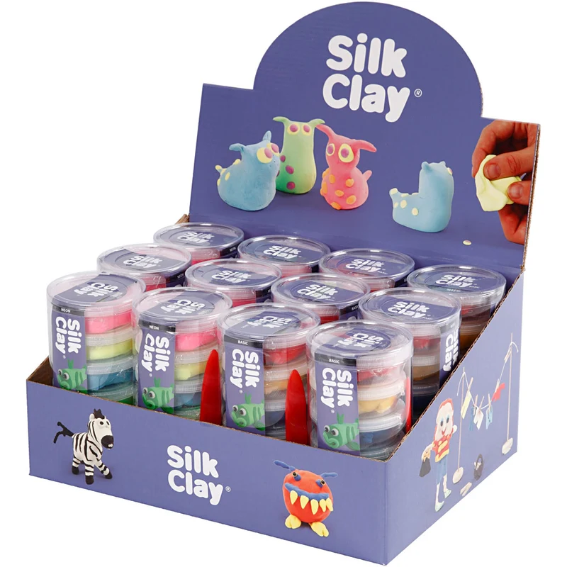 Silk Clay®, neonfärger, standardfärger, 12 set/ 1 förp. [HOB-78721]