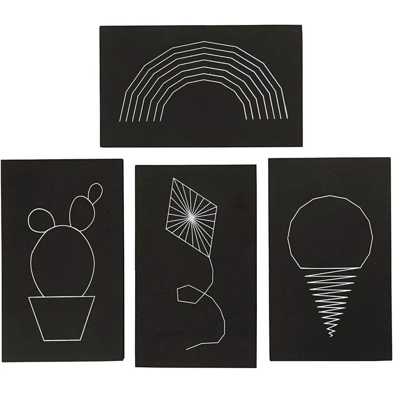String Art Plattor, stl. 20x12 cm, tjocklek 10 mm, svart, 16 st./ 1 förp. [HOB-76898]