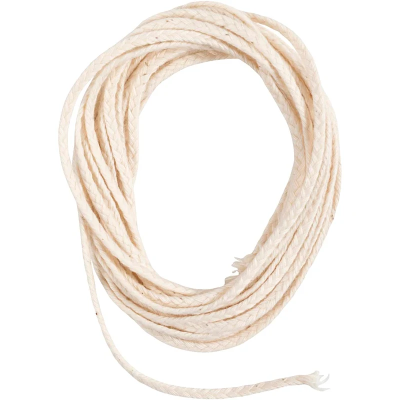 Veke, Lämpligt för ljus stöpta i dopp (dia. 30 mm) och ljus stöpta i form (80–100 mm) , B: 2 mm, 100 g, 3 m/ 1 förp. [HOB-733211]