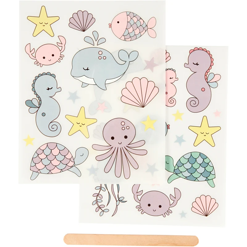 Rub-on Stickers, havet, ark 12,2x15,3 cm, 1 förp. [HOB-283965]