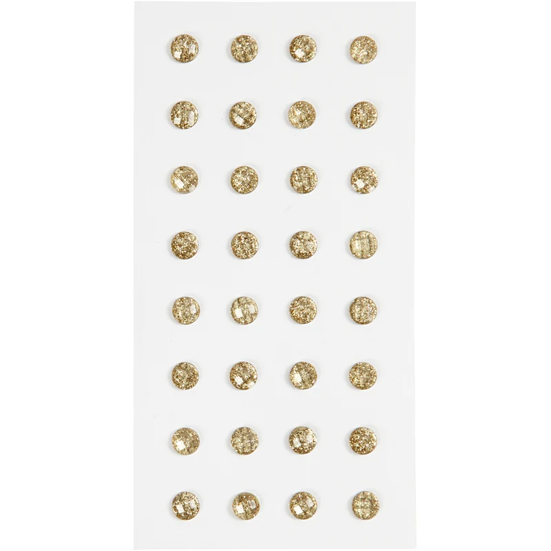 Rhinestones, Dia. 8 mm, guld, 32 st./ 1 förp. [HOB-283819]