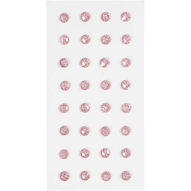 Rhinestones, Dia. 8 mm, ljusröd, 32 st./ 1 förp. [HOB-283809]
