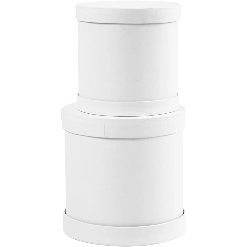 Trumaskar, H: 11+13 cm, Dia. 11+13 cm, vit, 1 set [HOB-26804]