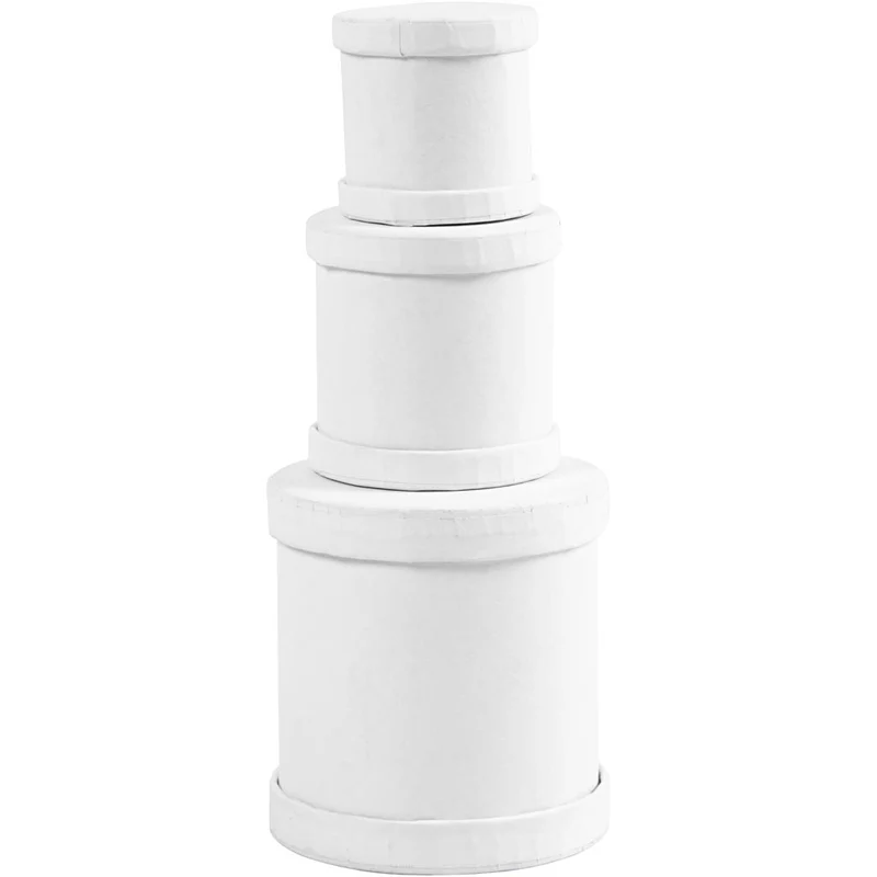 Trumaskar, H: 4+5+7 cm, Dia. 4+5+6,5 cm, vit, 1 set [HOB-26803]