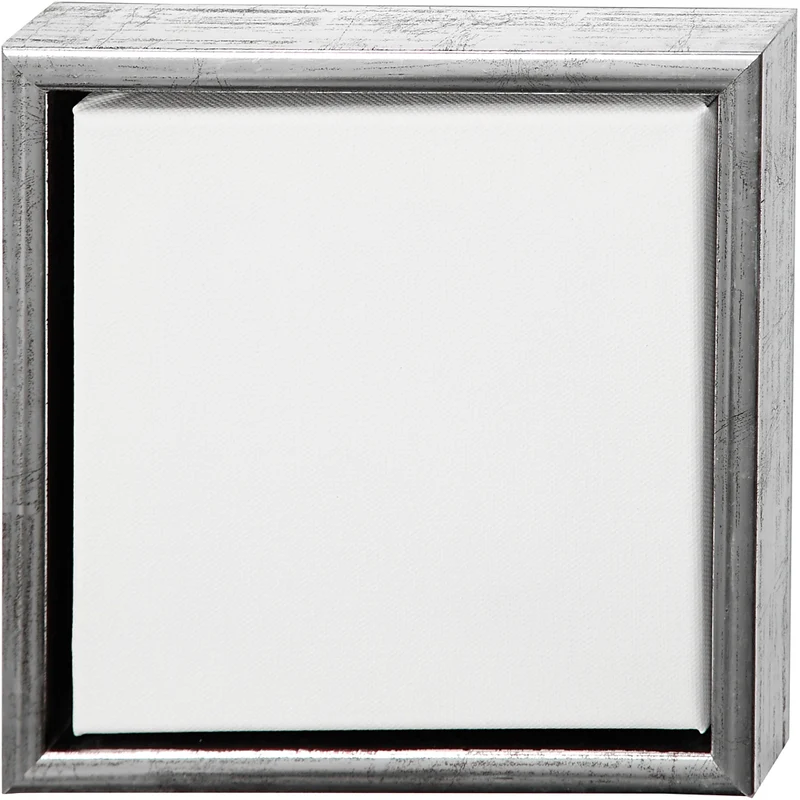 Duk med ram, stl. 20x20 cm, 360 g, antiksilver, vit, 1 st. [HOB-257520]