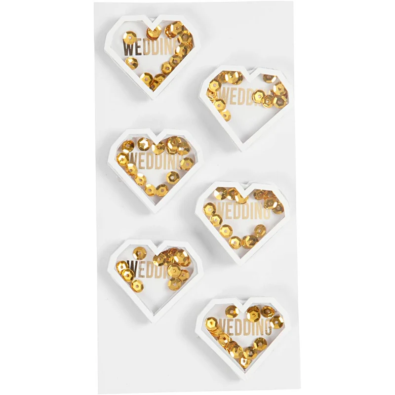 Shaker stickers, D: 4 mm, L: 32 mm, B: 38 mm, vit, 6 st./ 1 förp. [HOB-23198]