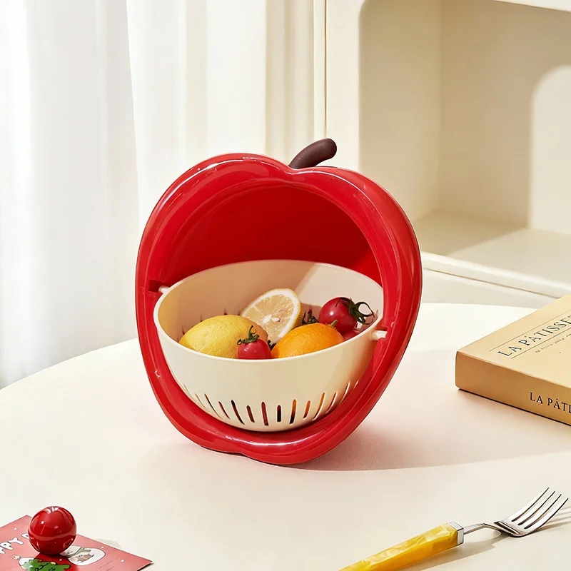 Wash & Serve Double Layer Fruit Drain Basket