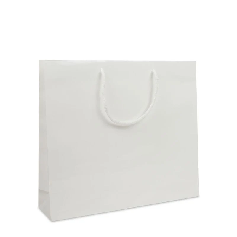 Glansiga Papperskassar 40 + 10 x 35 cm Vit (100 st.) [FP-DPK019]