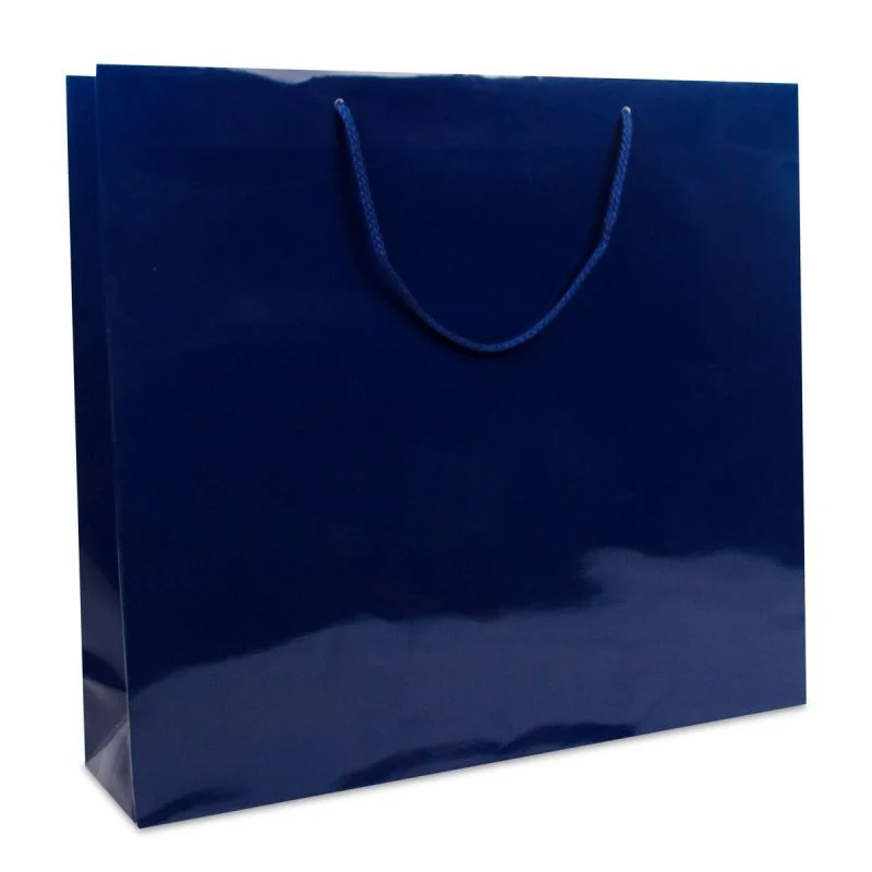 Glansiga Papperskassar 51 + 13 x 45 cm Mörkblå (50 st.) [FP-DPK006]