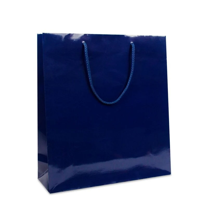 Glansiga Papperskassar 36 + 12 x 40 cm Mörkblå (100 st.) [FP-DPK004]