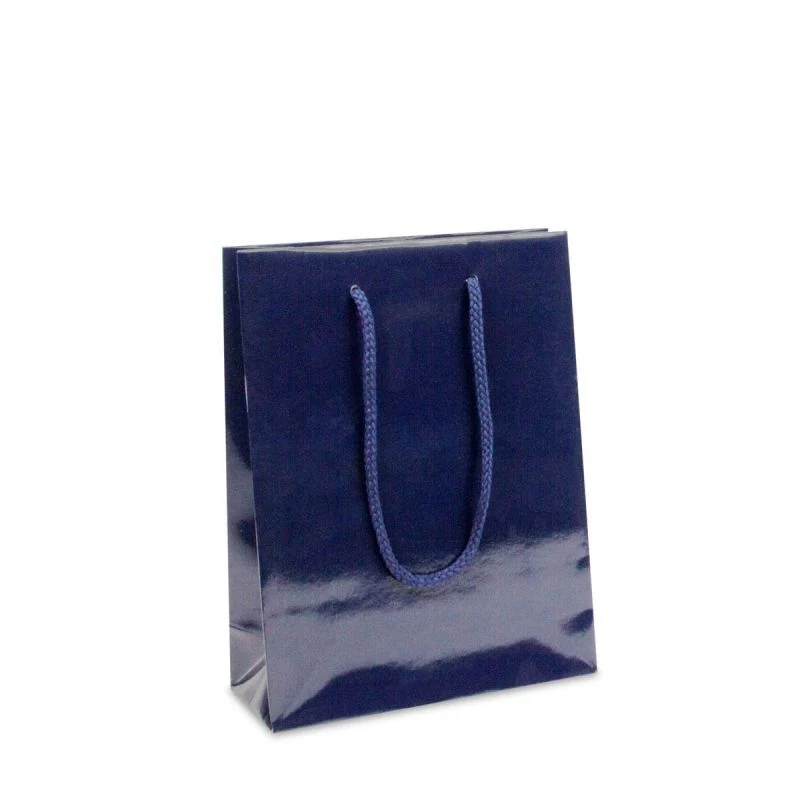 Glansiga Papperskassar 25 + 11 x 33 cm Mörkblå (100 st.) [FP-DPK002]