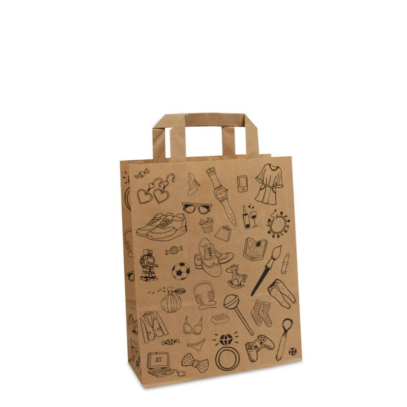 Papperskassar FSC® Doodle retail 22 + 10 x 28 cm Brun (250 st.) [FP-DPL053]
