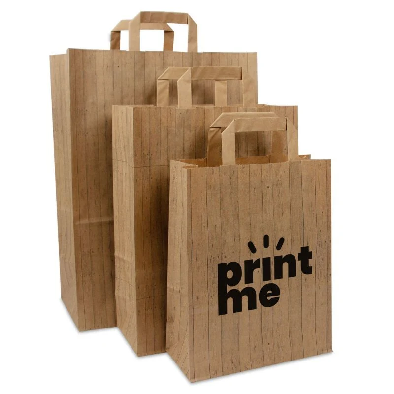 Papperskassar FSC® Trästruktur 32 + 17 x 44 cm Brun (250 st.) [FP-DPL048]