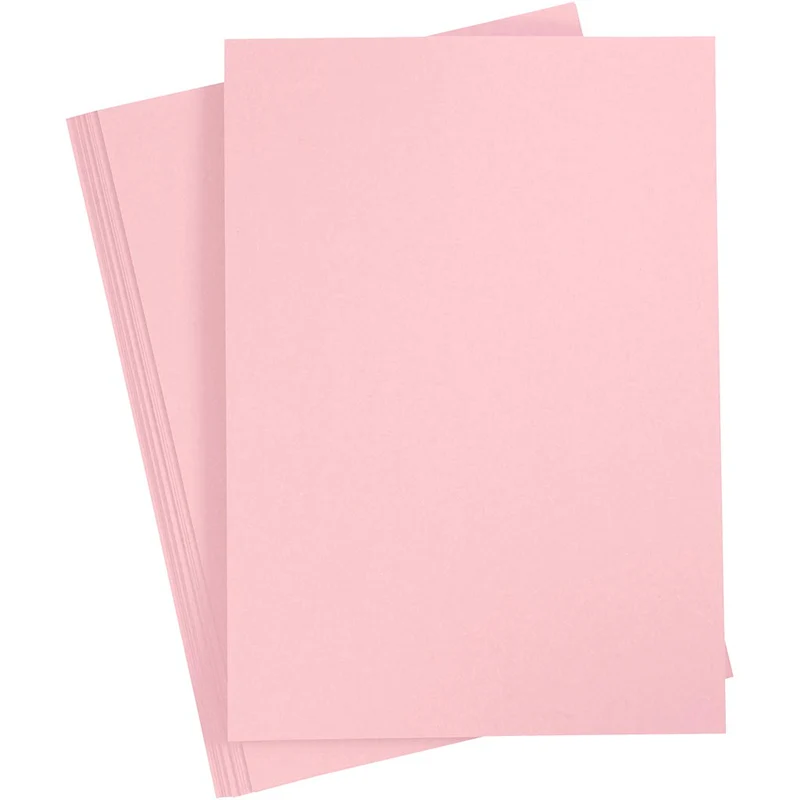 Kartong, A4, ark 210x297 mm, 210 g, rosa, 10 ark/ 1 förp. [HOB-21182]