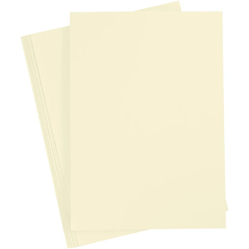 Kartong, A4, ark 210x297 mm, 210 g, pastellgul, 10 ark/ 1 förp. [HOB-21180]