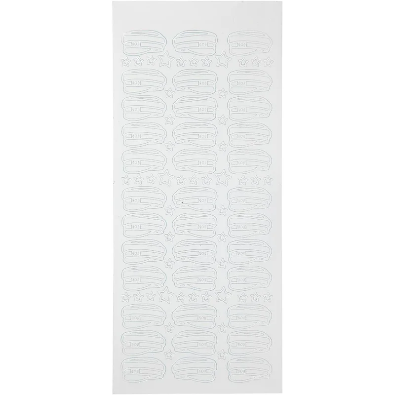 Stickers, studentmössor, ark 10x23 cm, vit, 1 ark [HOB-170287]