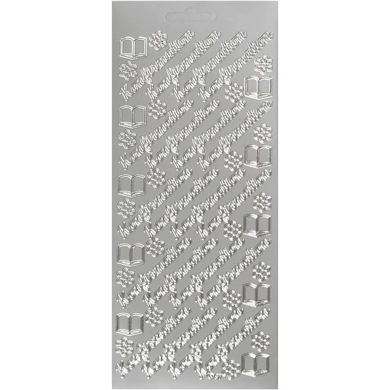 Stickers, konfirmation, silver, 1 ark [HOB-170277]