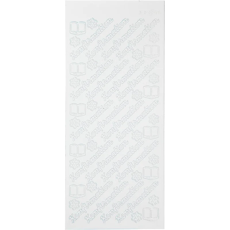 Stickers, konfirmation, ark 10x23 cm, vit, 1 ark [HOB-170274]
