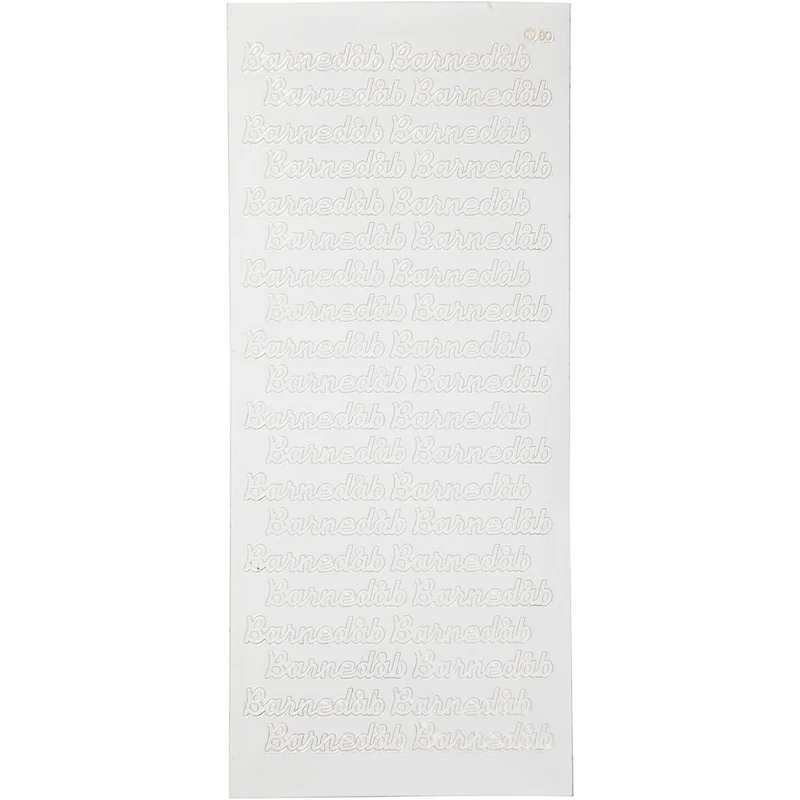 Stickers, barnedåb, ark 10x23 cm, vit, 1 ark [HOB-170273]