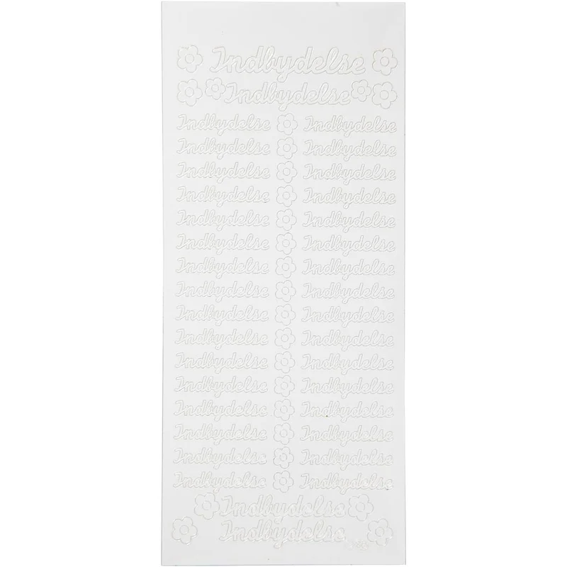 Stickers, indbydelse, ark 10x23 cm, vit, 1 ark [HOB-170266]