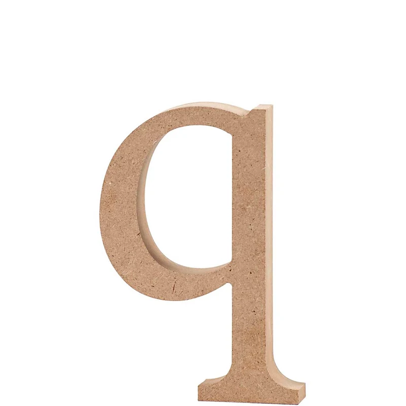 Bokstav, q, H: 12,2 cm, tjocklek 2 cm, 1 st. [HOB-56256]