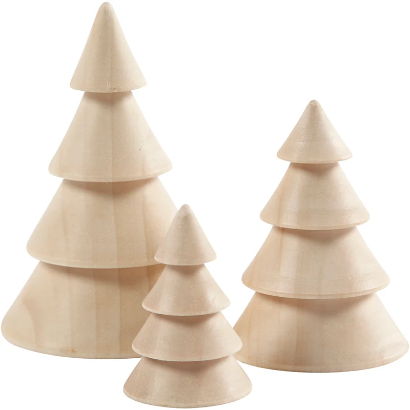 Julgranar, H: 5+7,5+10 cm, Dia. 3,5+5,4+6,7 cm, 3 st./ 1 förp. [HOB-56238]