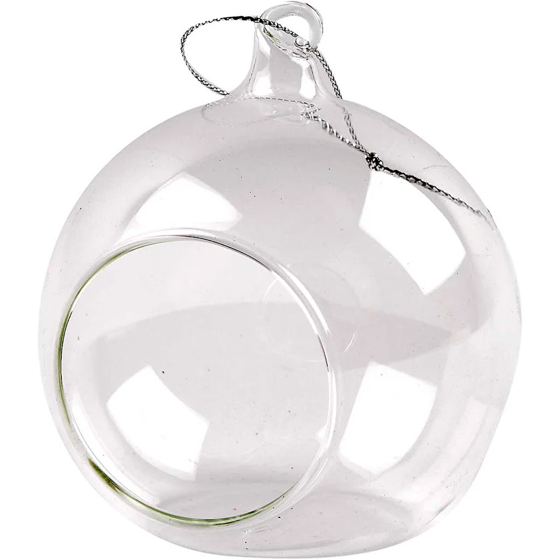 Glaskula med hål, Dia. 8 cm, 6 st./ 1 förp. [HOB-55950]