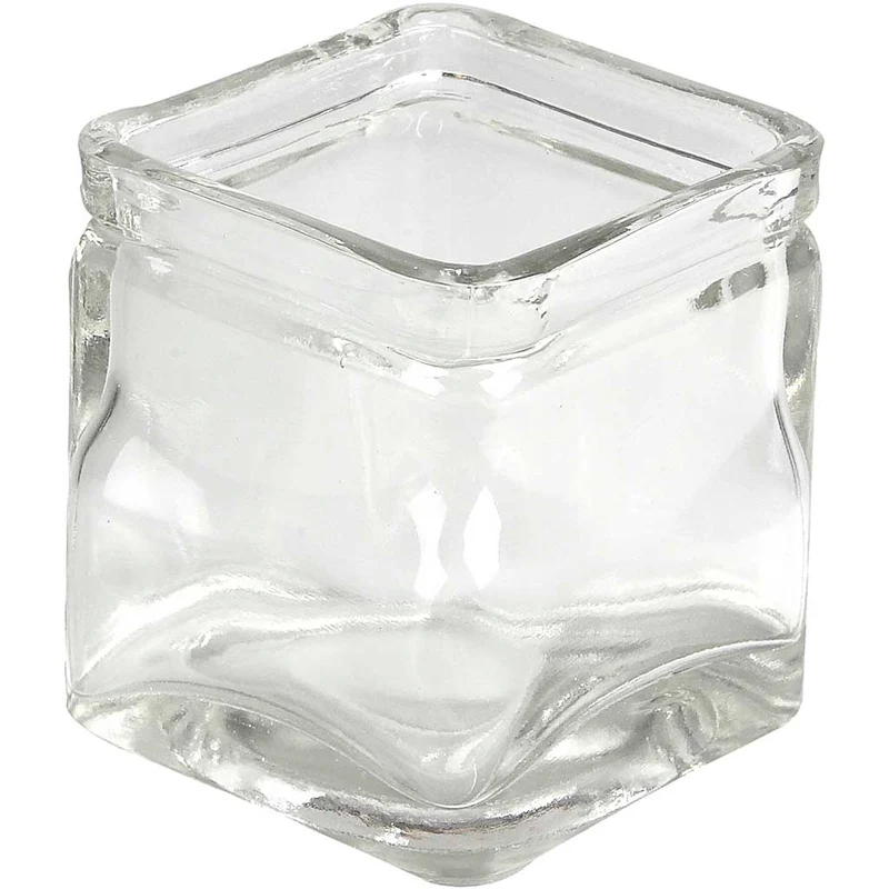 Fyrkantiga värmeljushållare, H: 8 cm, stl. 7,5x7,5 cm, 12 st./ 1 förp. [HOB-55814]