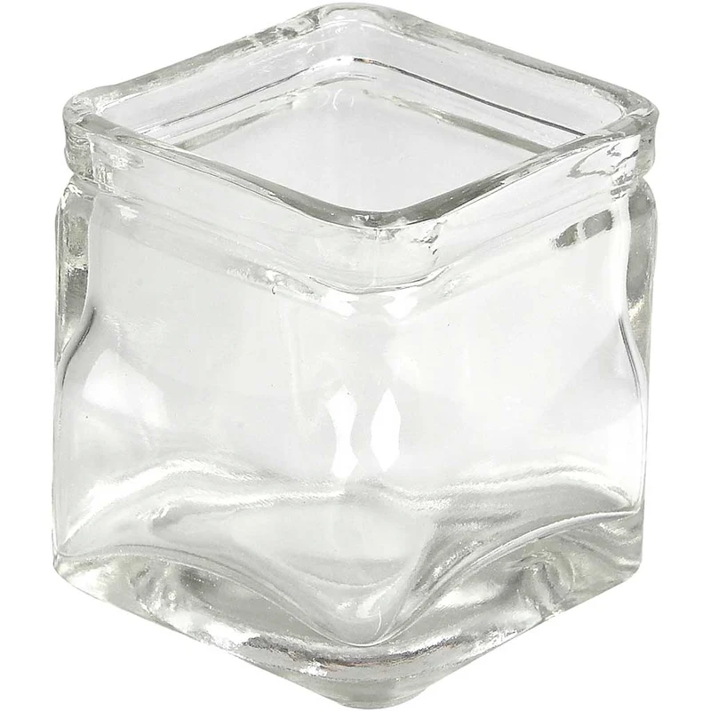 Fyrkantiga värmeljushållare, H: 5,5 cm, stl. 5,5x5,5 cm, 12 st./ 1 förp. [HOB-55812]