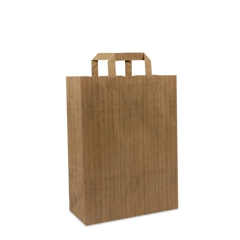Papperskassar FSC® Trästruktur 26 + 12 x 35 cm Brun (250 st.) [FP-DPL047]