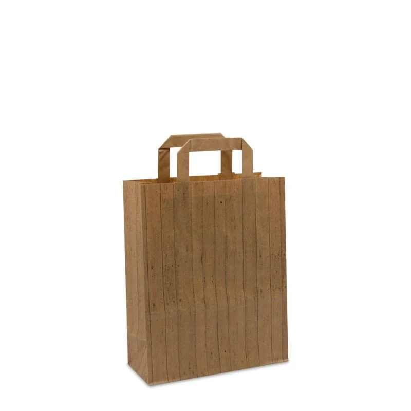 Papperskassar FSC® Trästruktur 22 + 10 x 28 cm Brun (250 st.) [FP-DPL046]