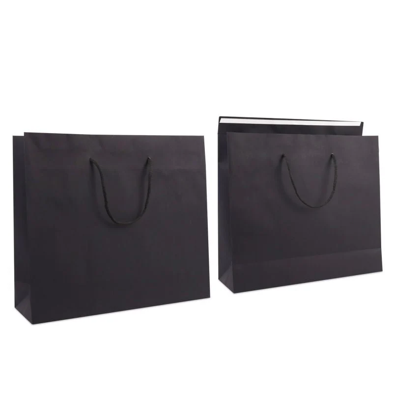 Papperskassar med Klaff 40 + 12 x 35 cm Svart (100 st.) [FP-DPK159]