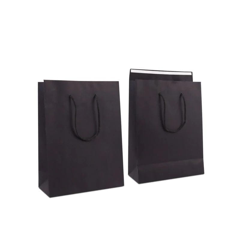 Papperskassar med Klaff 26 + 12 x 35 cm Svart (100 st.) [FP-DPK151]