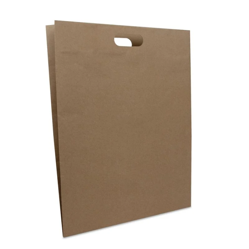Papperskassar med utstansat handtag 40 x 50 + 2 x 5 cm Brun (100 st.) [FP-DPK141]