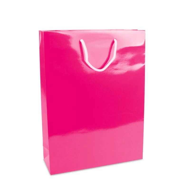 Glansiga Papperskassar 30 + 10 x 40 cm Rosa (100 st.) [FP-DPK134]