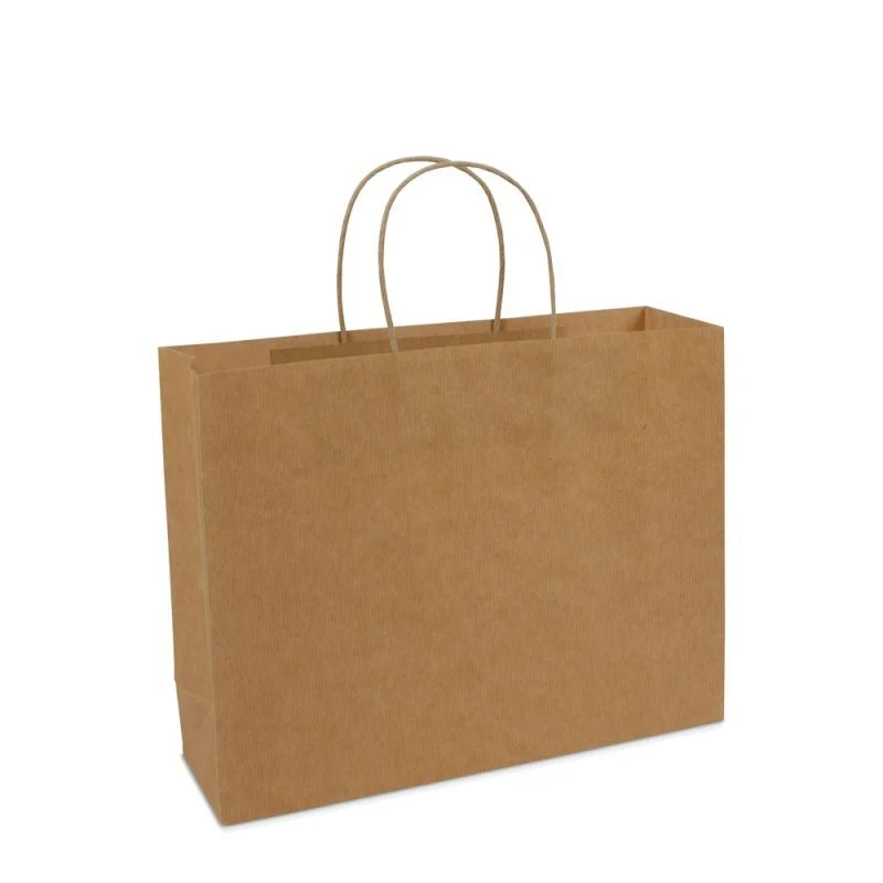 Papperskassar Brun 32 + 10 x 25 cm Tvinnade handtag + Bottenkartong (100 st.) [FP-008032]