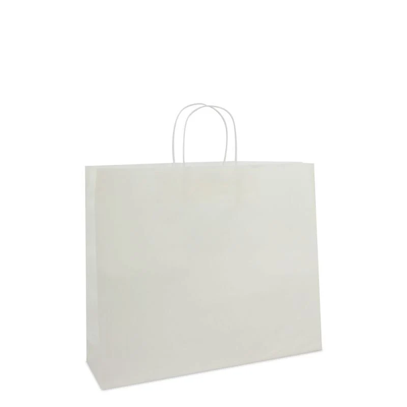 Papperskassar Vit 42 + 12 x 35 cm Tvinnade handtag + Bottenkartong (100 st.) [FP-001042]
