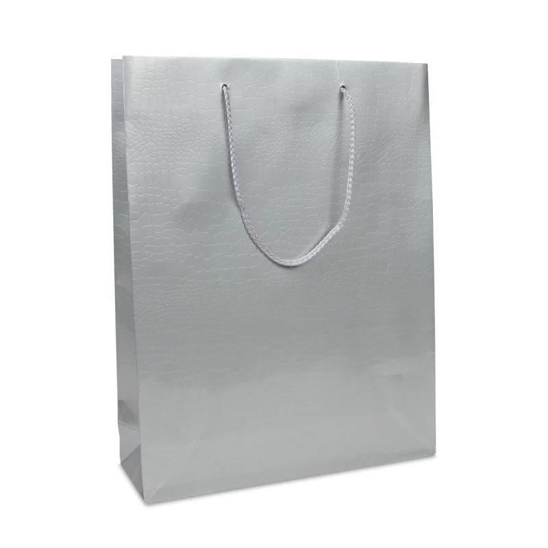 Papperskassar Krokostruktur 31 + 10 x 40 cm Silver (100 st.) [FP-DPK072]