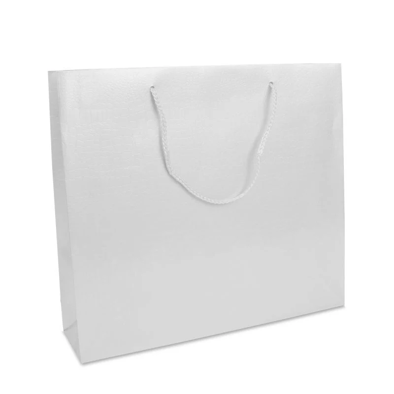 Papperskassar Krokostruktur 40 + 10 x 35 cm Vit (100 st.) [FP-DPK069]