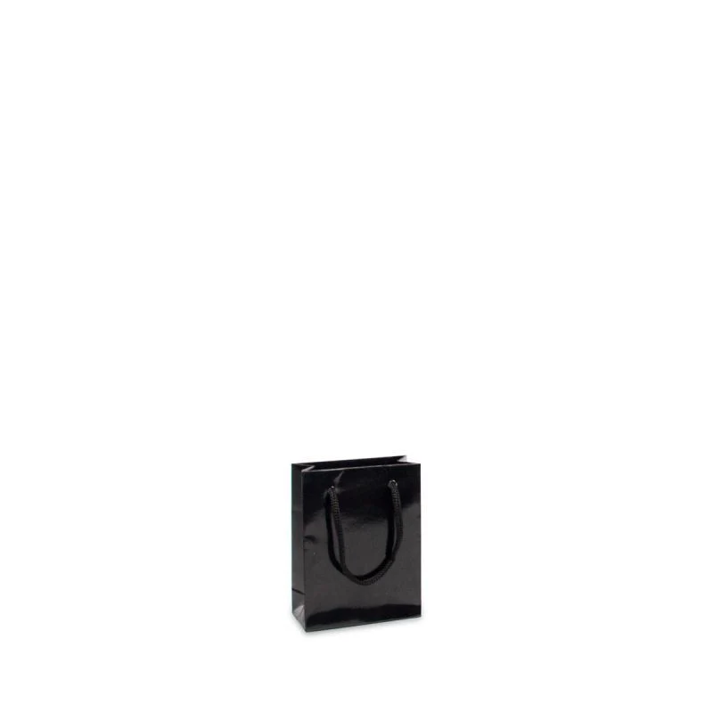 Glansiga Papperskassar 10 + 4,5 x 13 cm Svart (250 st.) [FP-DPK030]