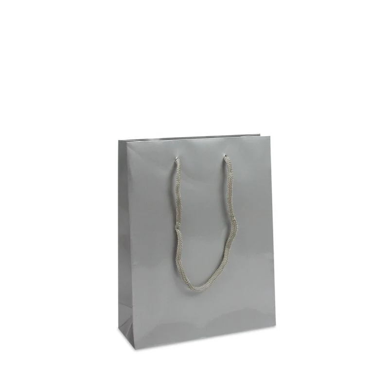 Glansiga Papperskassar 20 + 8 x 26 cm Silver (100 st.) [FP-DPK025]