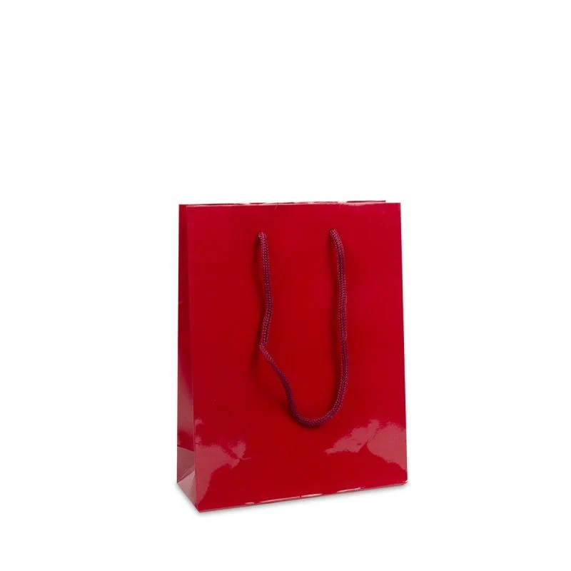Glansiga Papperskassar 20 + 8 x 26 cm Bordeauxröd (100 st.) [FP-DPK024]