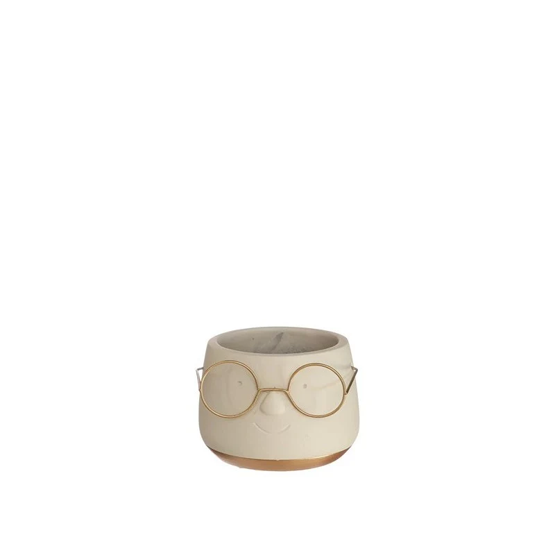Kruka med glasögon Guld Ø8,5 h: 6,5 cm (6 st) [IFS-33096]
