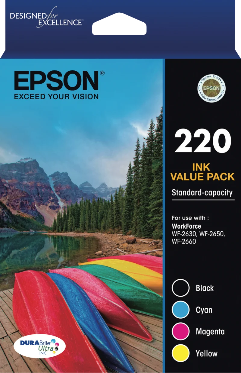 Epson 220 Std Capacity DURABrite Ultra 4 ink Value Pack