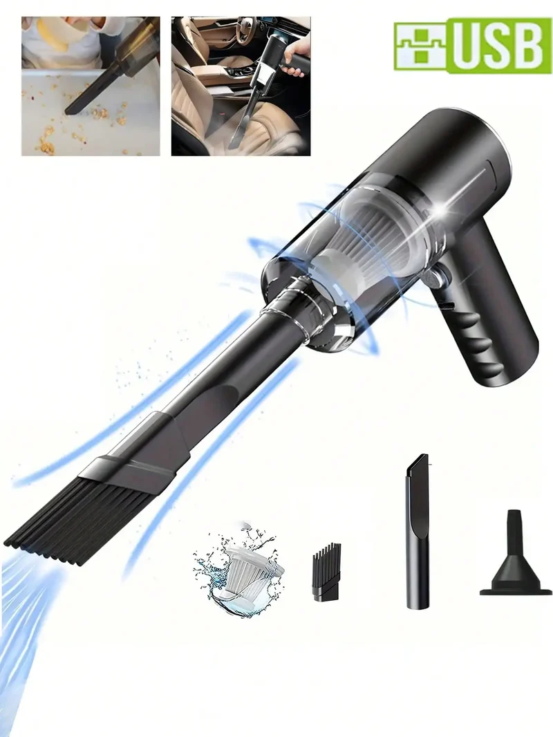 Cordless Handheld Vacuum Cleaner | Rechargeable, Multiple Nozzles for Car, Home, Pet Hair & Keyboard
