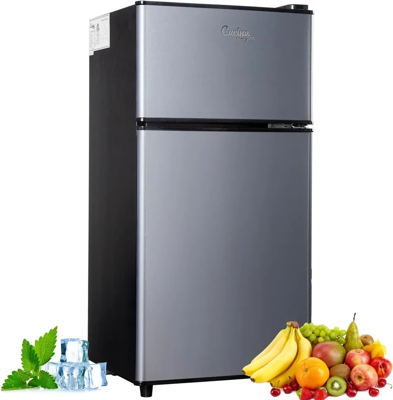 Mini Fridge with Freezer 2.9 Cu.Ft | Double Door, Energy Saving, Low Noise