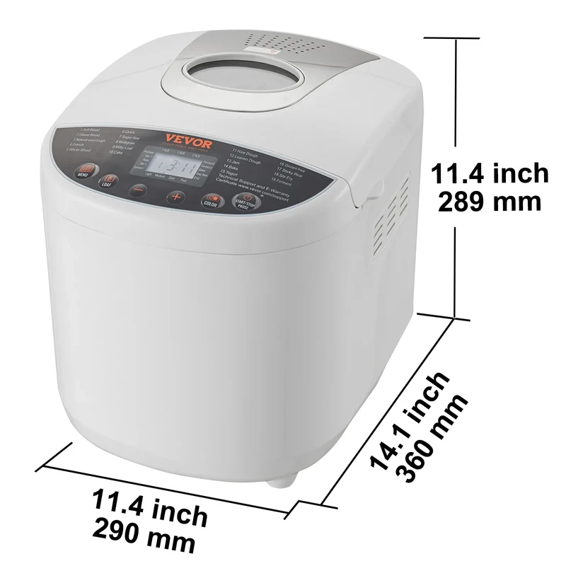 SucceBuy 15-in-1 Bread Maker 2/3 LB | Nonstick Ceramic Pan, Gluten Free Setting