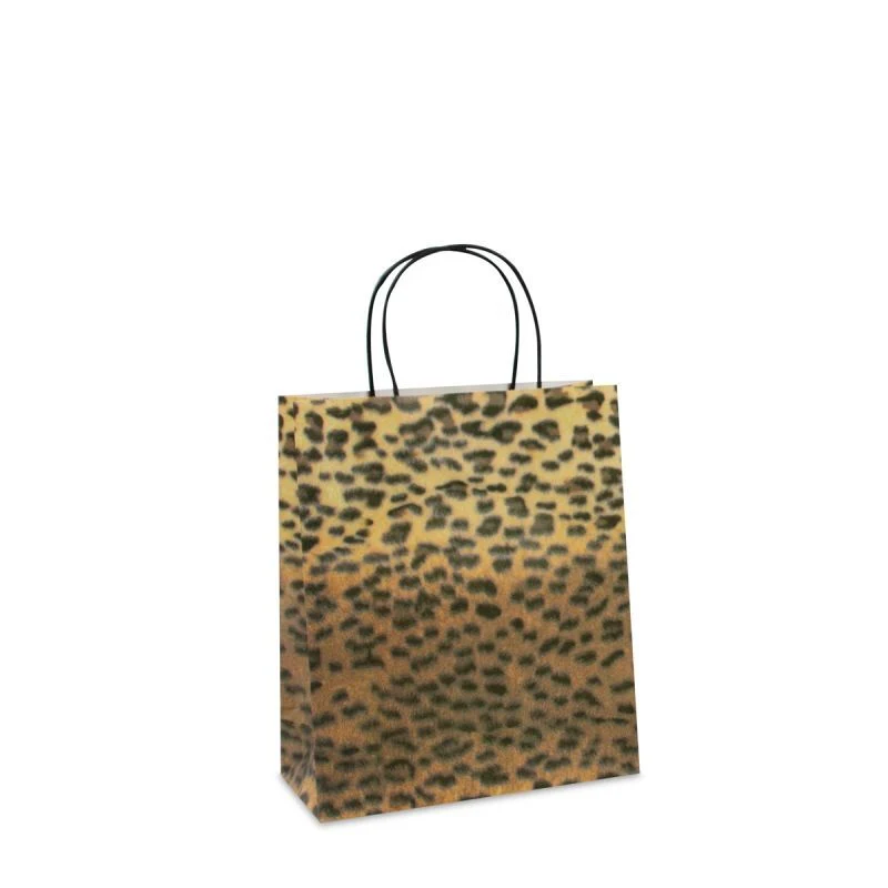 Papperskassar med tvinnade handtag 22 + 10 x 26 cm Panter (200 st.) [FP-DPT037]