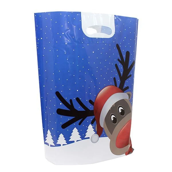 Plastkassar för jul Christmas Friends 38 x 45 + 2 x 5 cm Vit (500 st.) [FP-KDT028]