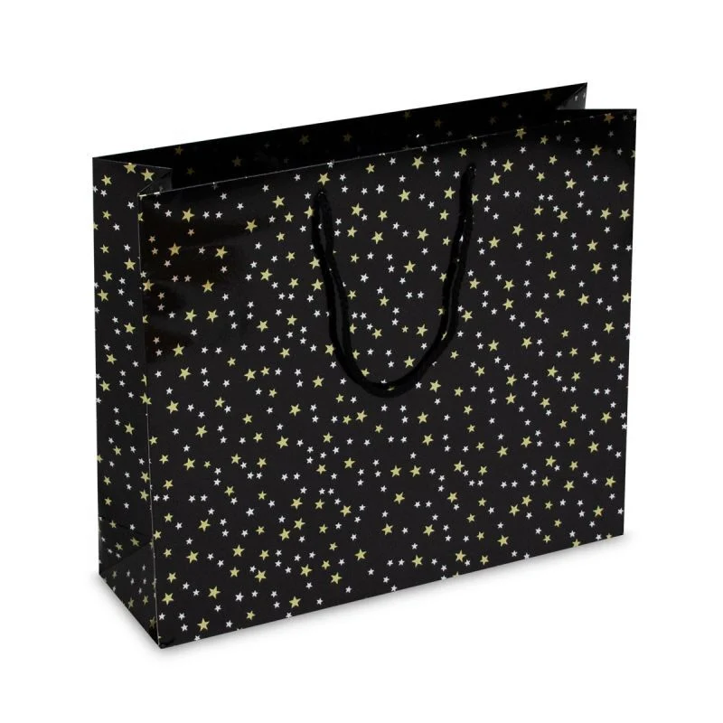 Papperskassar för jul Stars 40 + 12 x 35 cm Svart (100 st.) [FP-KDS004]